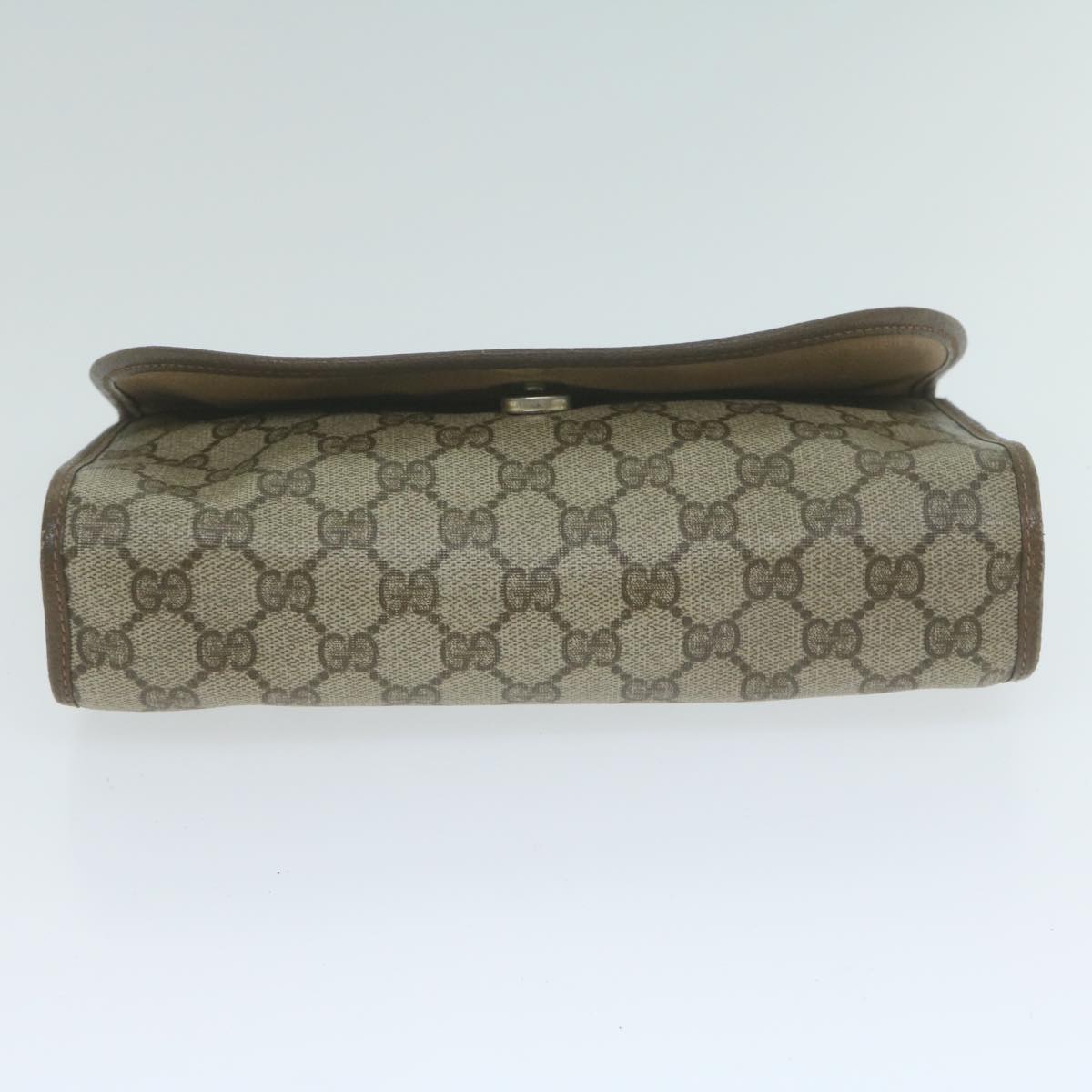 GUCCI GG Supreme Web Sherry Line Clutch Bag Beige Red 89 01 030 Auth 64933