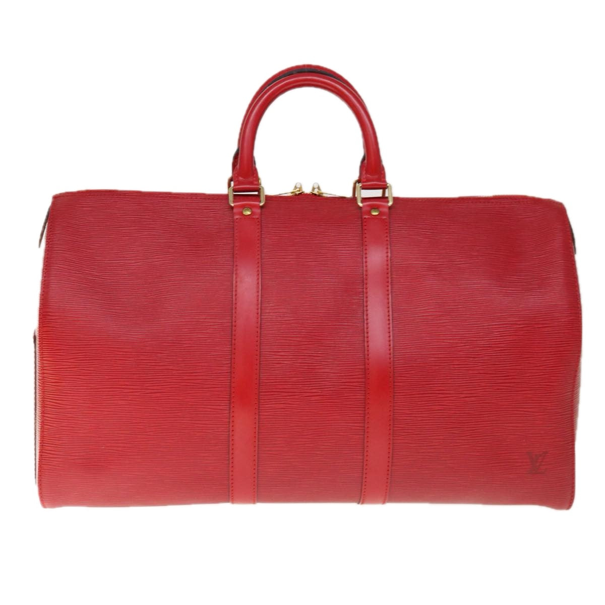 LOUIS VUITTON Epi Keepall 45 Boston Bag Red M42977 LV Auth 64974