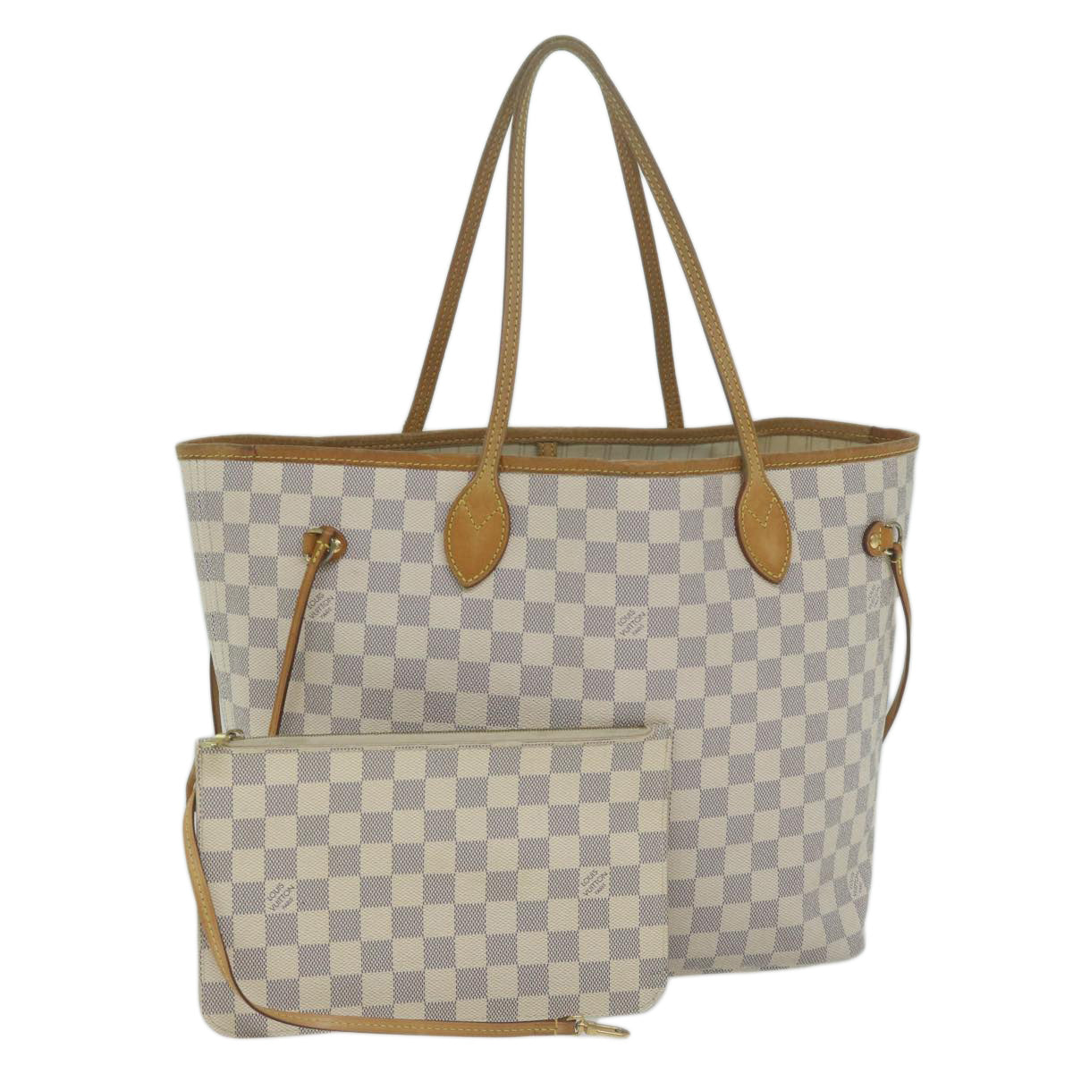 LOUIS VUITTON Damier Azur Neverfull MM Tote Bag N41605 LV Auth 65005