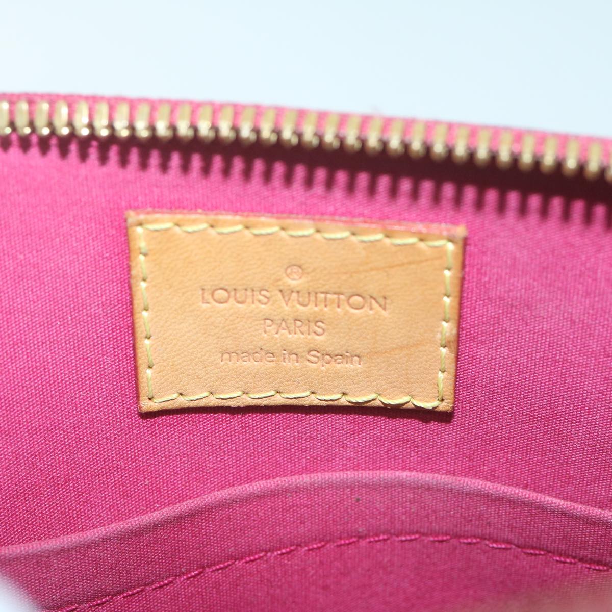 LOUIS VUITTON Monogram Vernis Alma BB Bag 2way Rose Indian M91771 LV Auth 65056