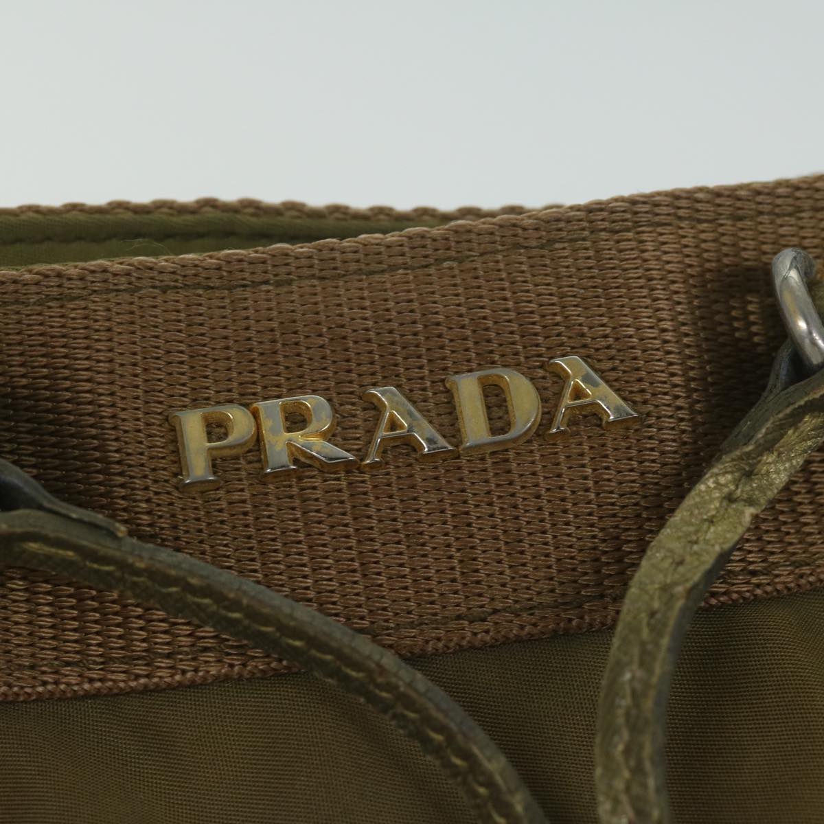 PRADA Tote Bag Nylon Khaki Auth 65083