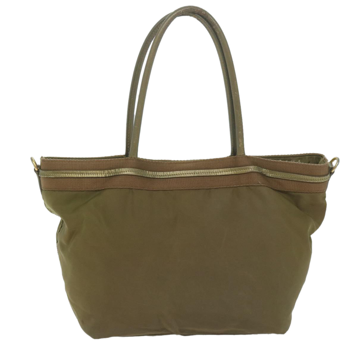 PRADA Tote Bag Nylon Khaki Auth 65083