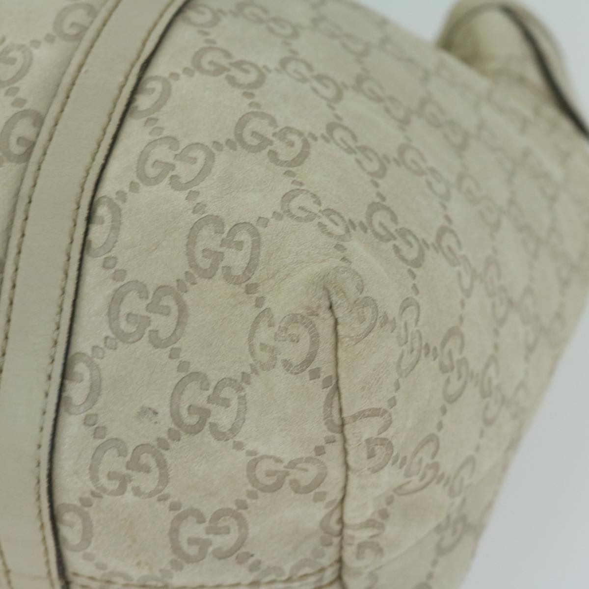 GUCCI GG Canvas Guccissima Tote Bag Cream 197953 Auth 65093