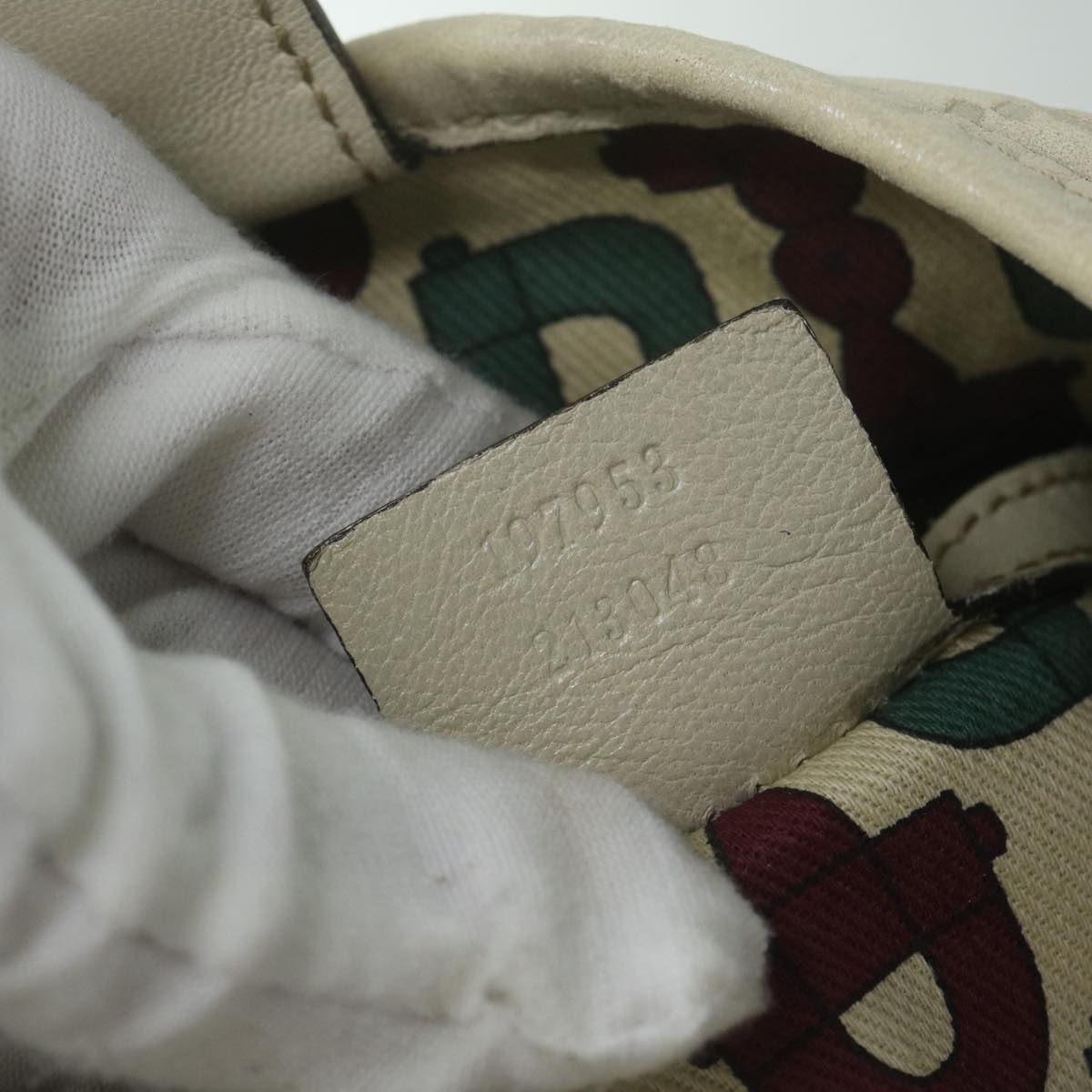 GUCCI GG Canvas Guccissima Tote Bag Cream 197953 Auth 65093