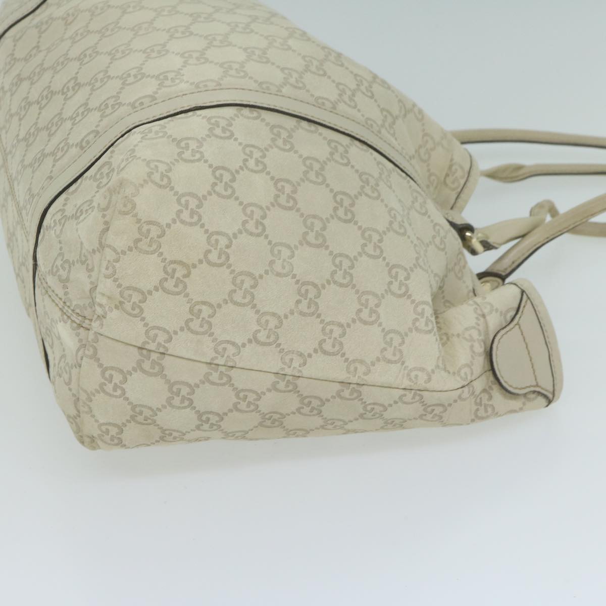 GUCCI GG Canvas Guccissima Tote Bag Cream 197953 Auth 65093