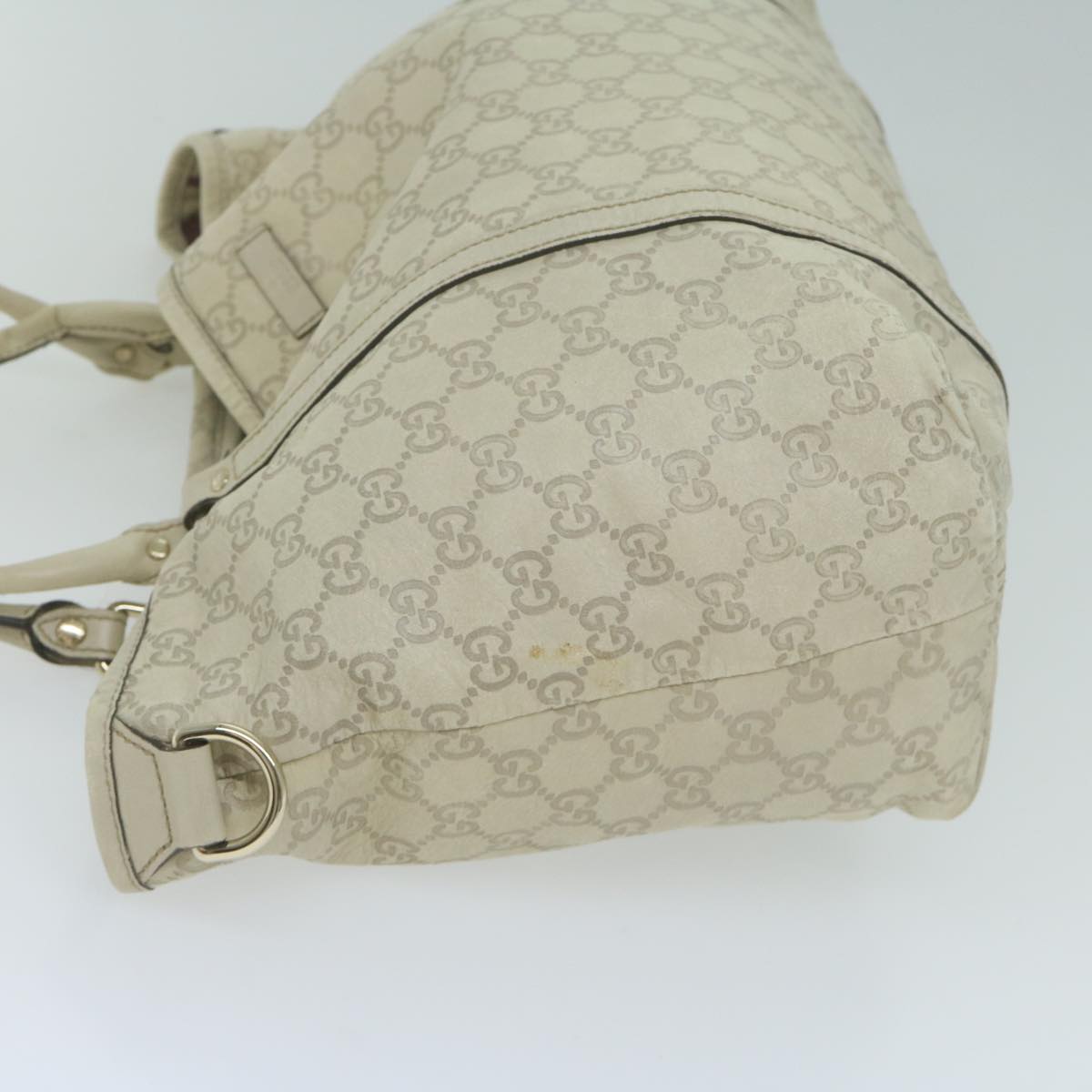 GUCCI GG Canvas Guccissima Tote Bag Cream 197953 Auth 65093