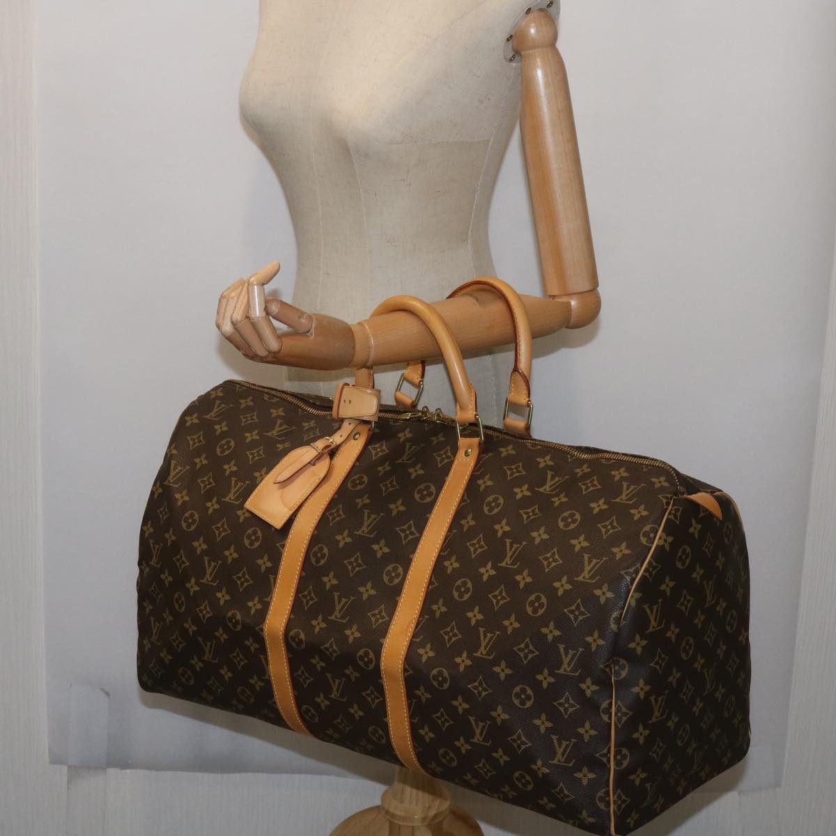 LOUIS VUITTON Monogram Keepall 55 Boston Bag M41424 LV Auth 65115