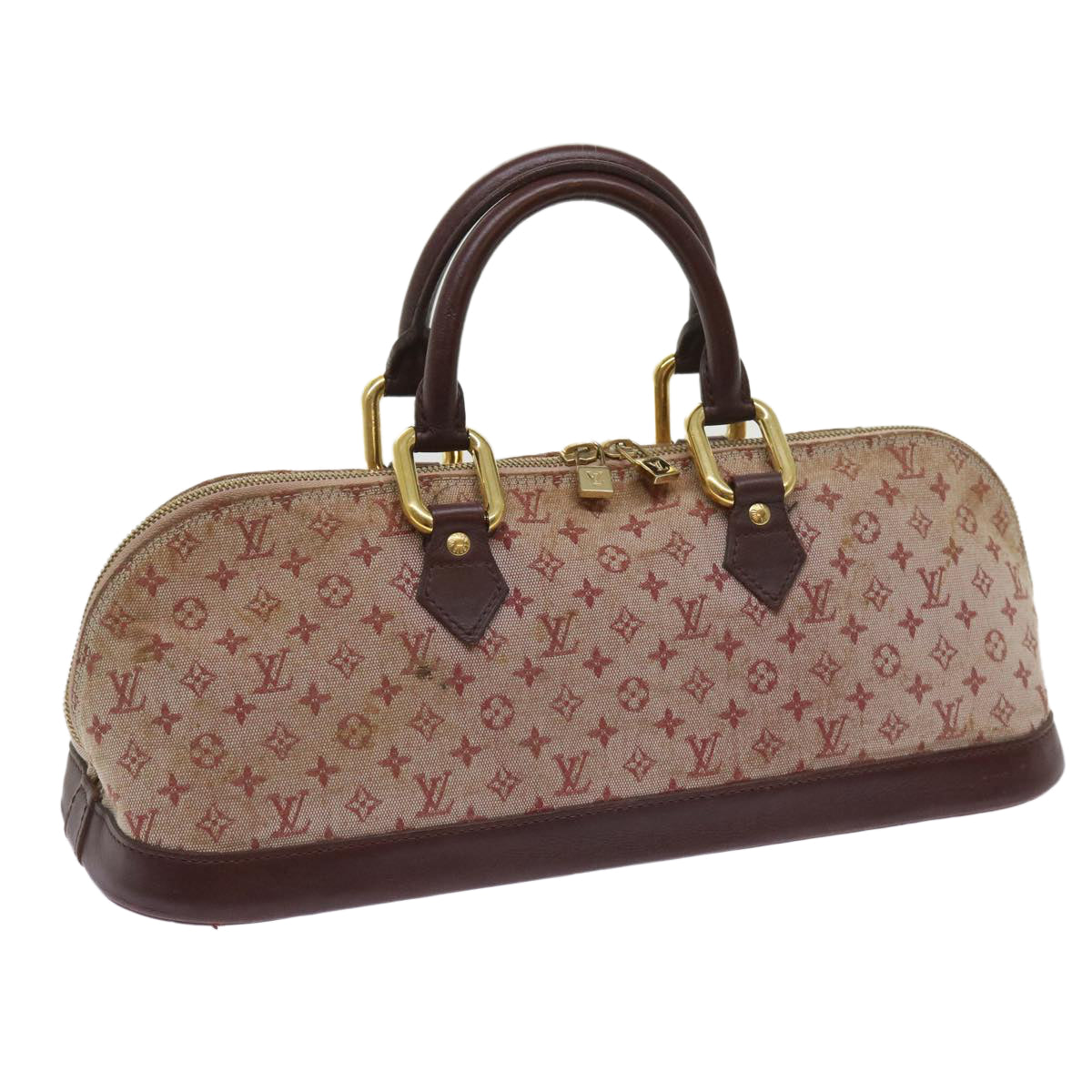 LOUIS VUITTON Monogram Mini Alma Ron Hand Bag Red M92207 LV Auth 65126