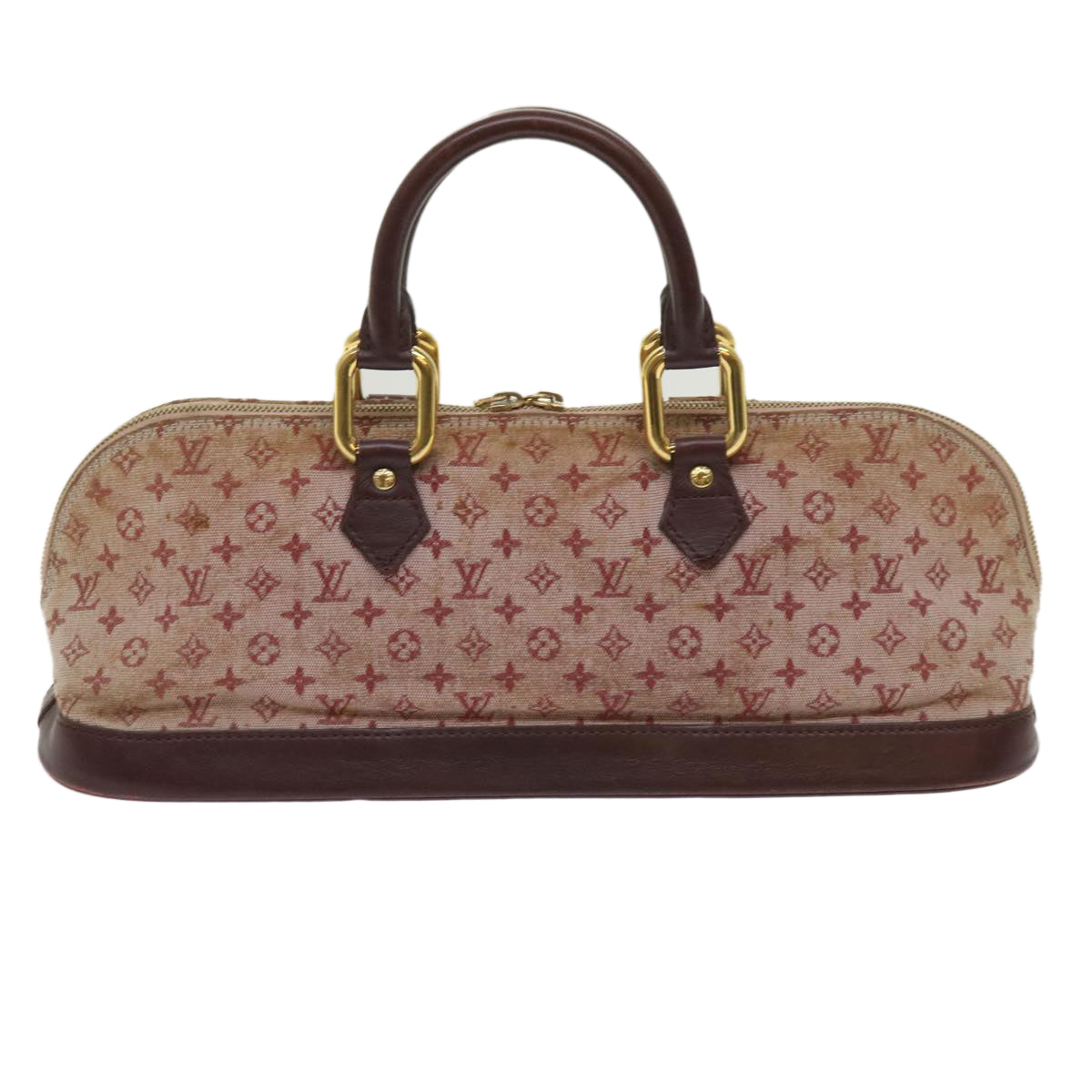 LOUIS VUITTON Monogram Mini Alma Ron Hand Bag Red M92207 LV Auth 65126