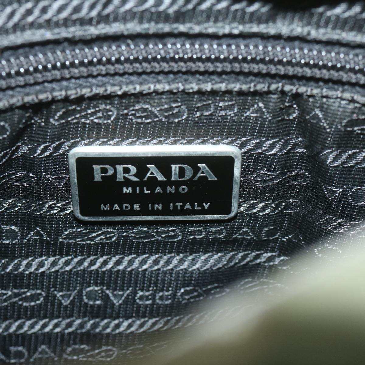 PRADA Tote Bag Nylon Khaki Auth 65152