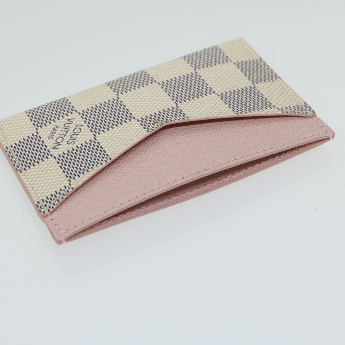 LOUIS VUITTON Damier Azur Porte Cartes Sampur Card Case N60286 LV Auth 65223SA