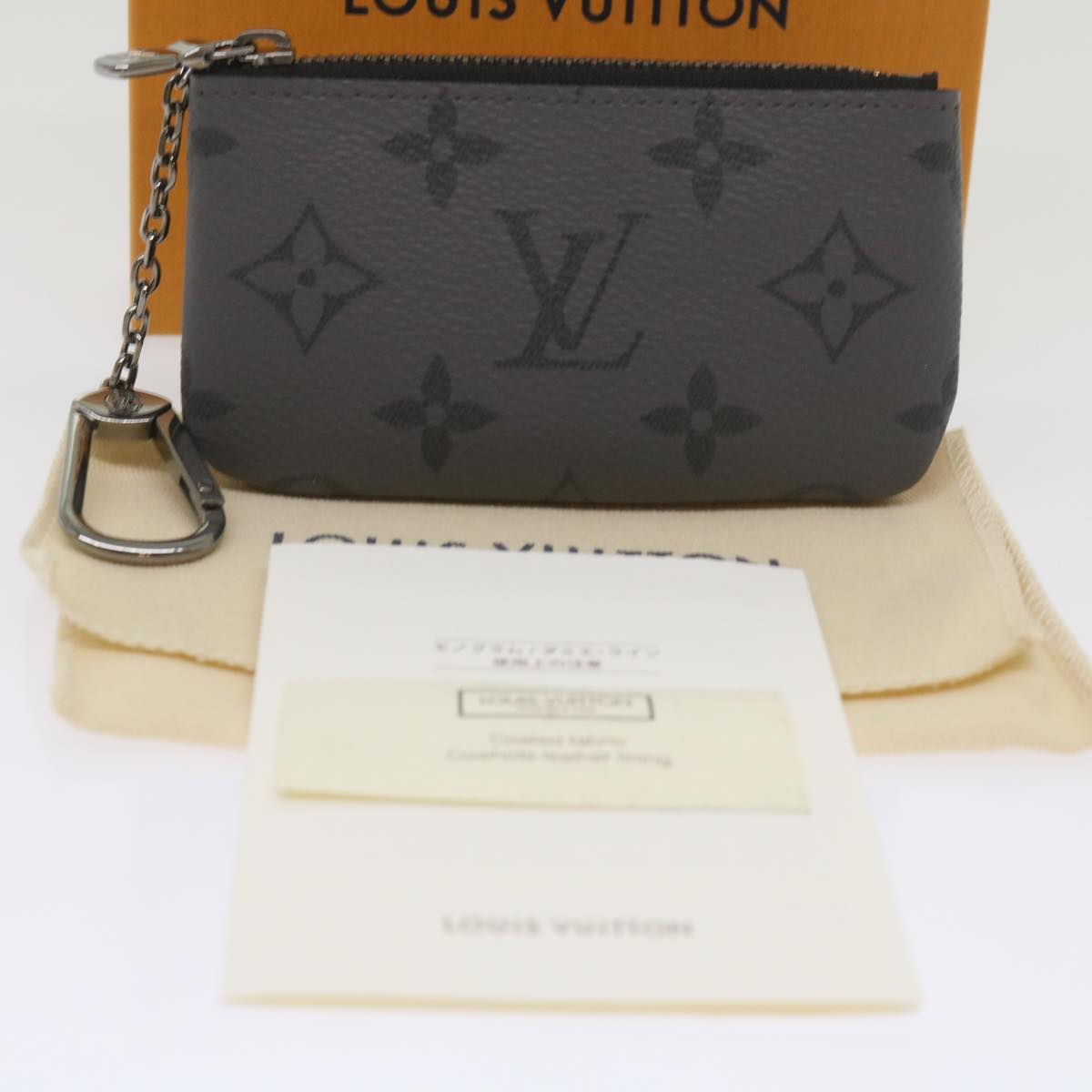 LOUIS VUITTON Monogram Eclipse Reverse Pochette Cles Purse M80905 LV Auth 65227S