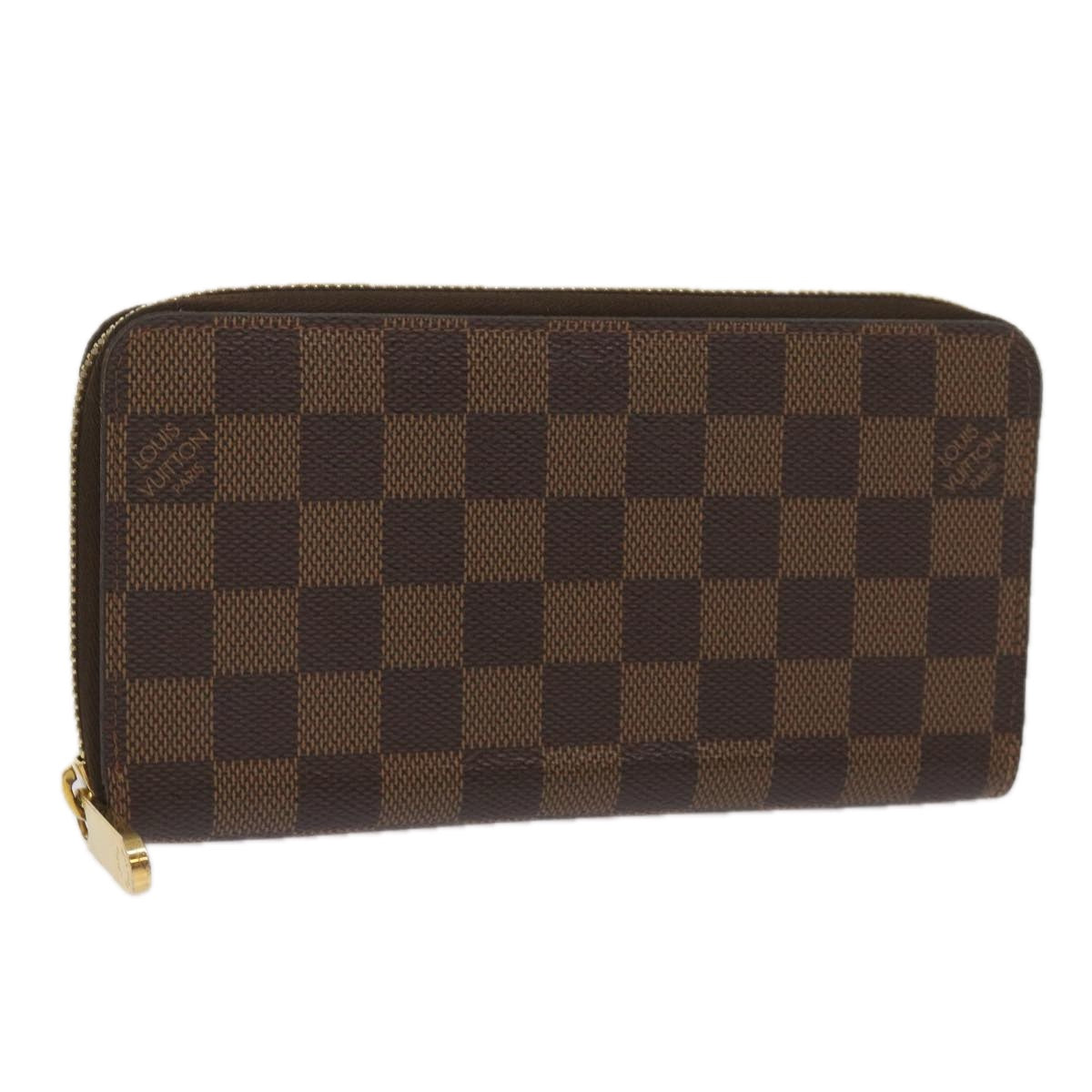 LOUIS VUITTON Damier Ebene Zippy Wallet Long Wallet N41661 LV Auth 65229