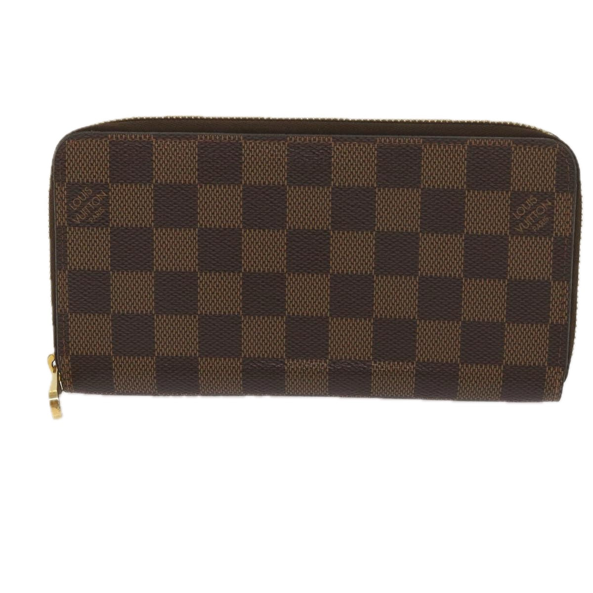 LOUIS VUITTON Damier Ebene Zippy Wallet Long Wallet N41661 LV Auth 65229