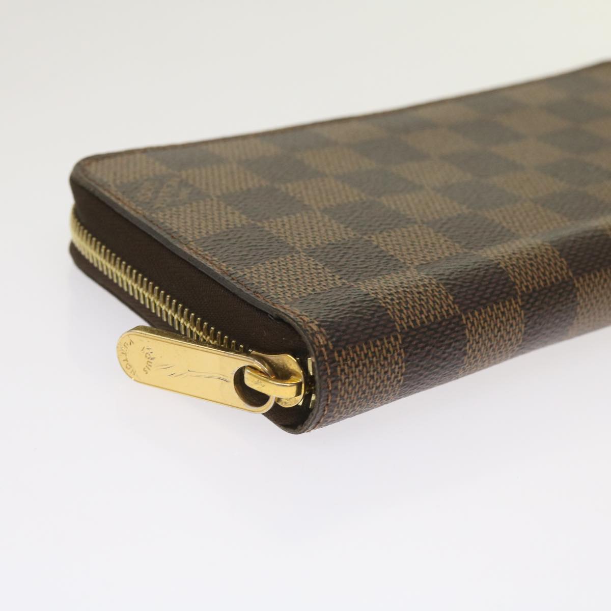 LOUIS VUITTON Damier Ebene Zippy Wallet Long Wallet N41661 LV Auth 65229