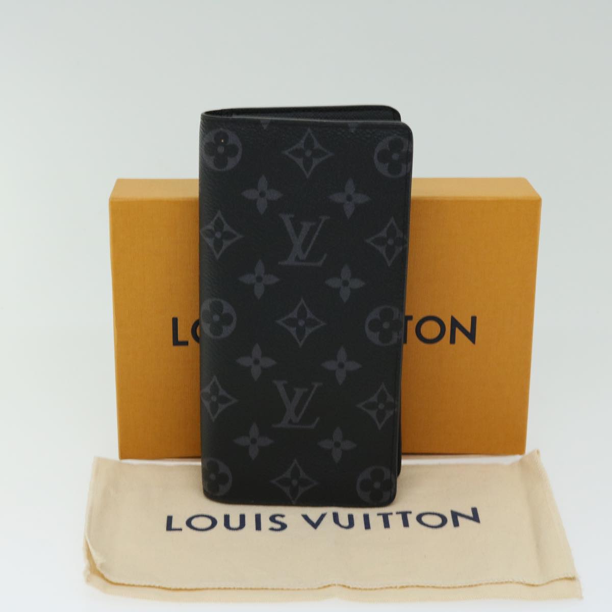 LOUIS VUITTON Monogram Eclipse Portefeuille Braza Wallet M61697 LV Auth 65230SA