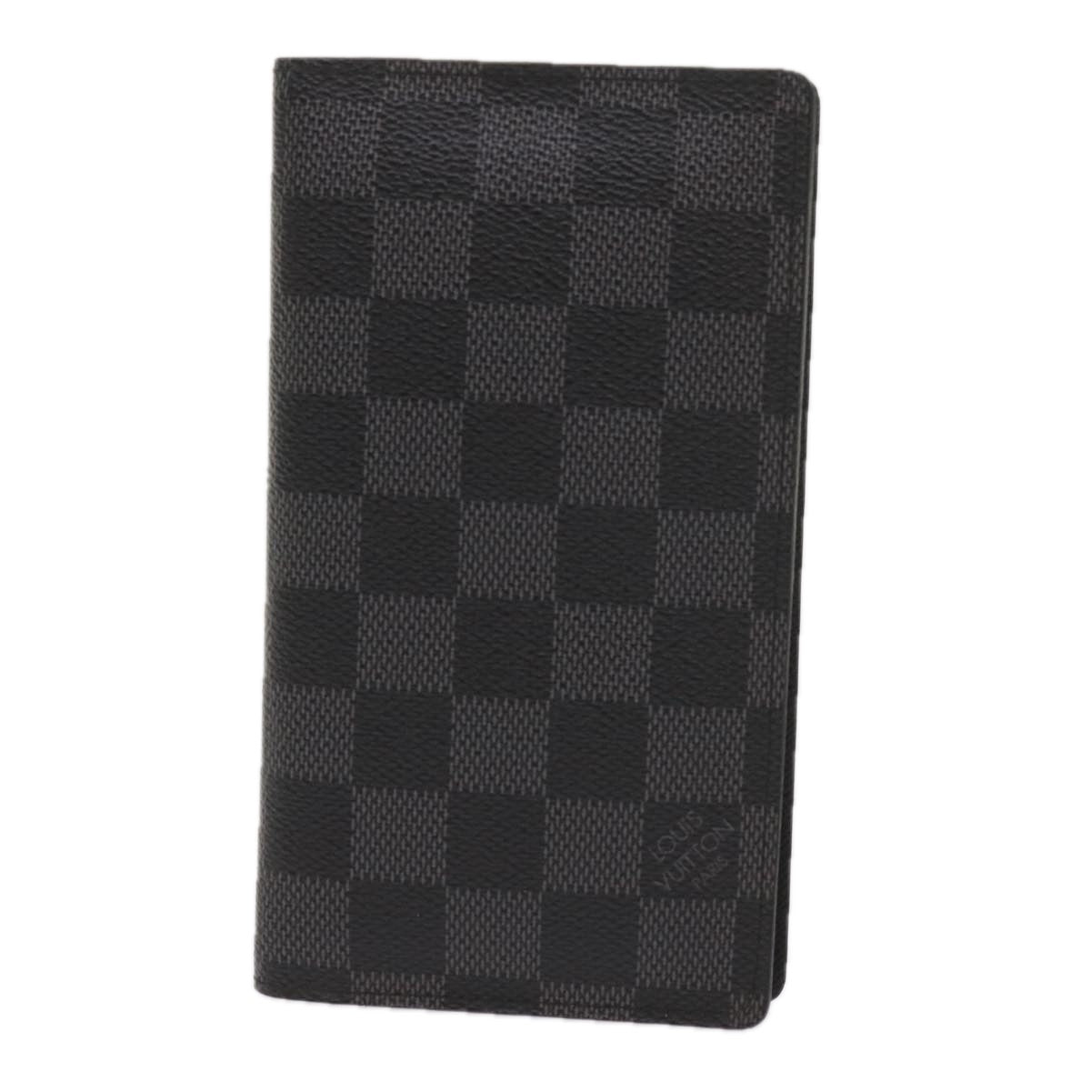 LOUIS VUITTON Damier Graphite Agenda Poche Note Cover R20975 LV Auth 65231