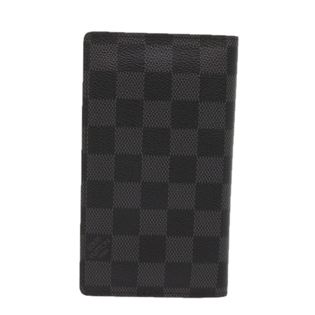 LOUIS VUITTON Damier Graphite Agenda Poche Note Cover R20975 LV Auth 65231