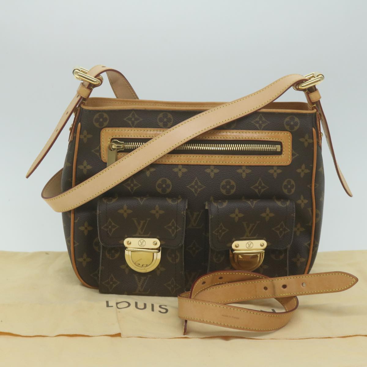 LOUIS VUITTON Monogram Hudson GM Shoulder Bag M40045 LV Auth 65244A