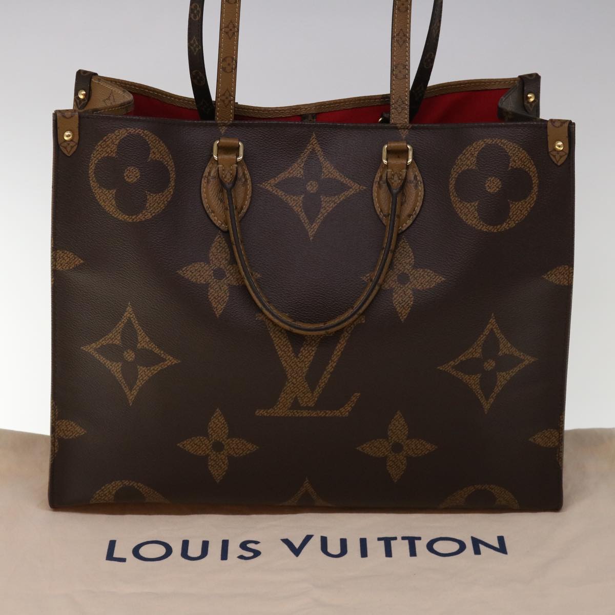 LOUIS VUITTON Monogram Reverse Giant On The Go GM Tote Bag M45320 Auth 65248SAV