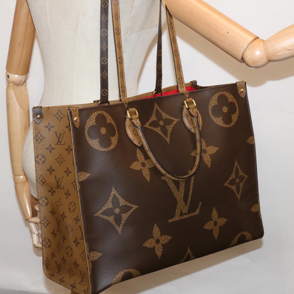 LOUIS VUITTON Monogram Reverse Giant On The Go GM Tote Bag M45320 Auth 65248SAV