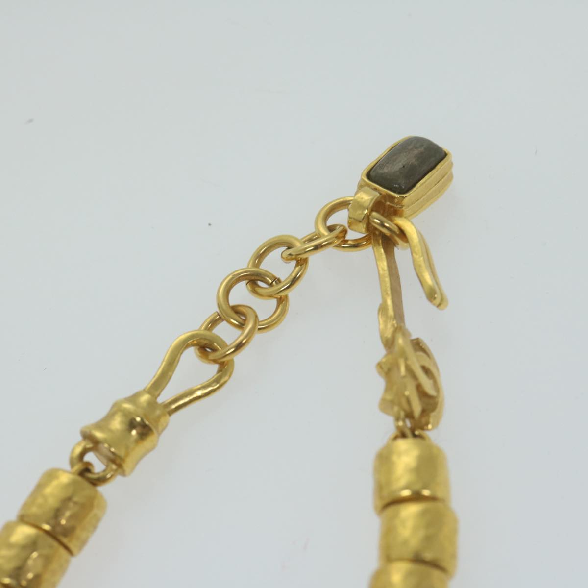 CHANEL Necklace Gold Tone CC Auth 65253A