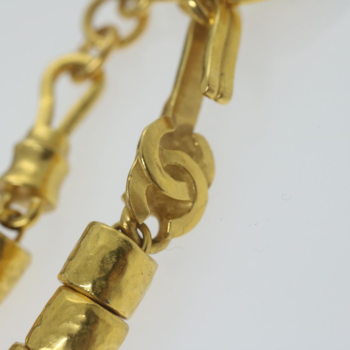 CHANEL Necklace Gold Tone CC Auth 65253A