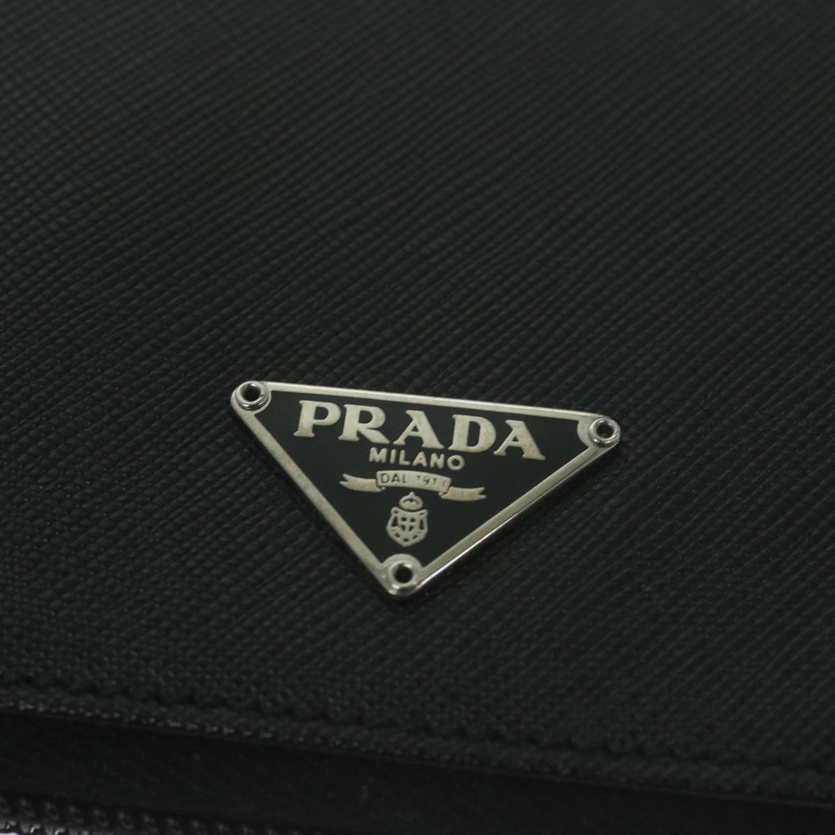 PRADA Long Wallet Leather Black Auth 65278A