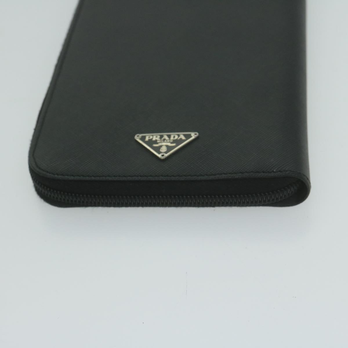 PRADA Long Wallet Leather Black Auth 65278A