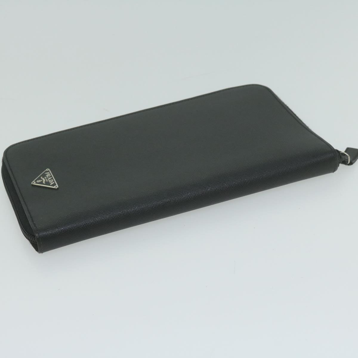 PRADA Long Wallet Leather Black Auth 65278A