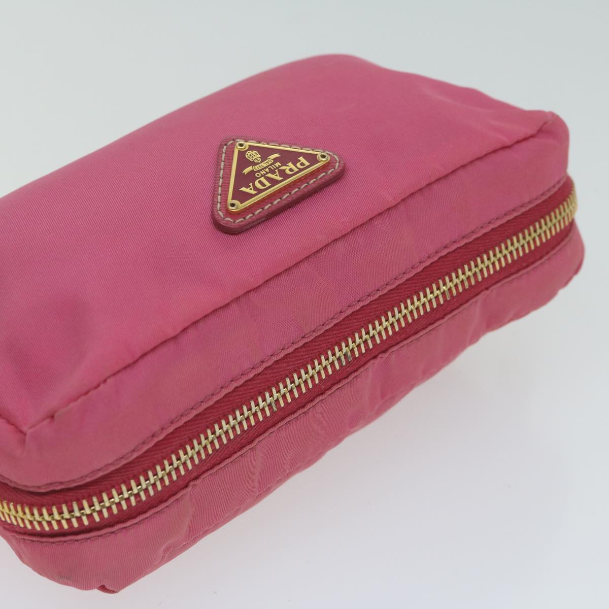 PRADA Pouch Nylon Pink Auth 65286