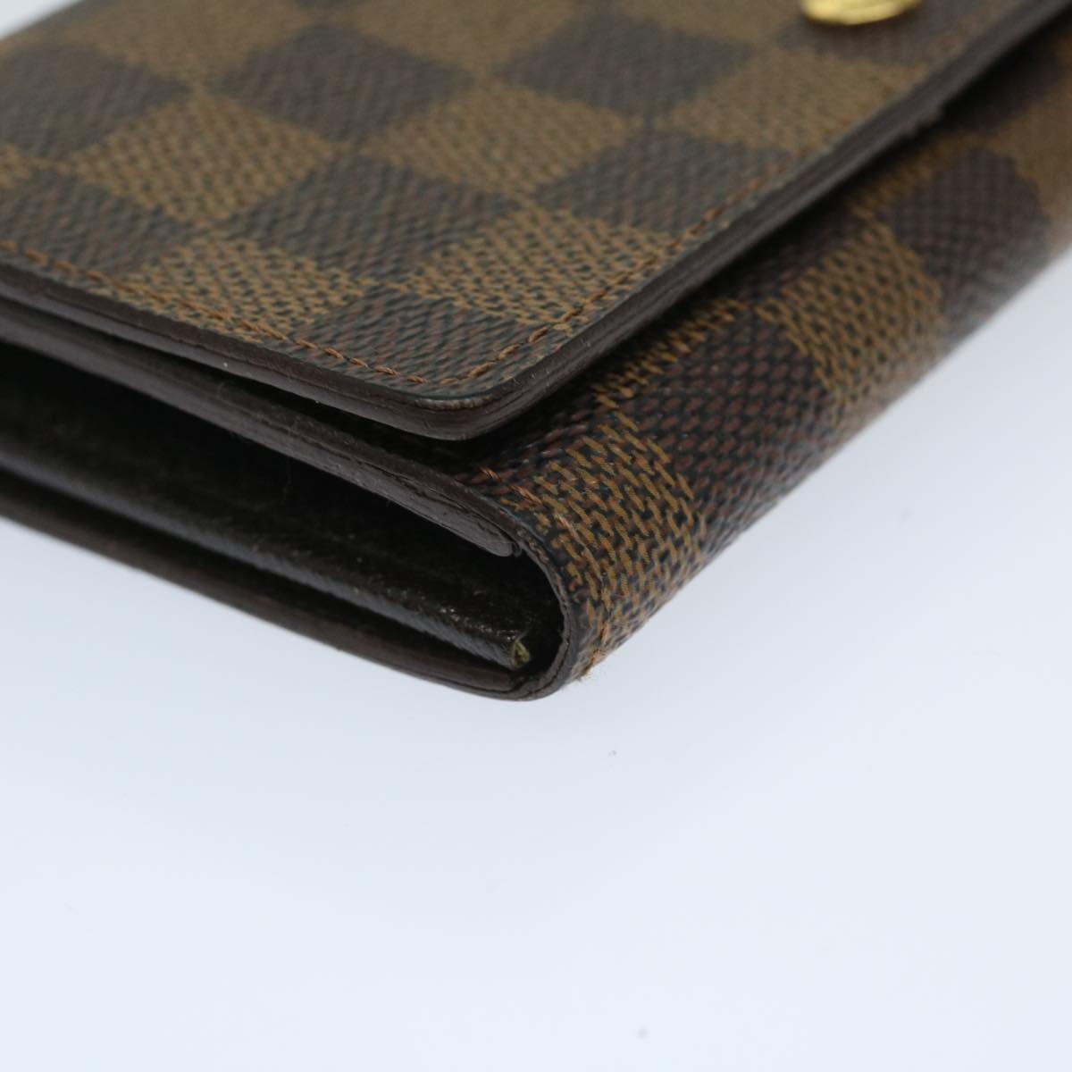 LOUIS VUITTON Damier Ebene PorteMonnaie Billets Tresor Wallet N61730 Auth 65360