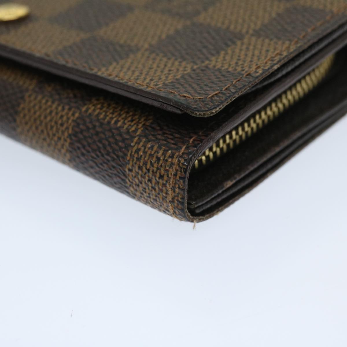 LOUIS VUITTON Damier Ebene PorteMonnaie Billets Tresor Wallet N61730 Auth 65360