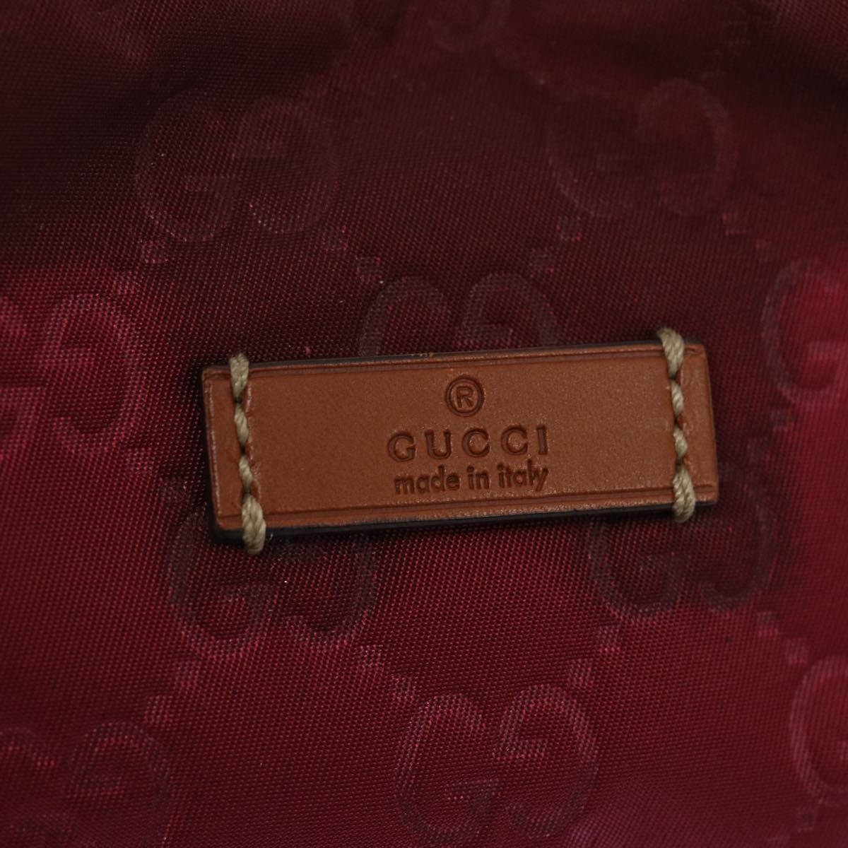 GUCCI GG Canvas Tote Bag Nylon Red Auth 65389