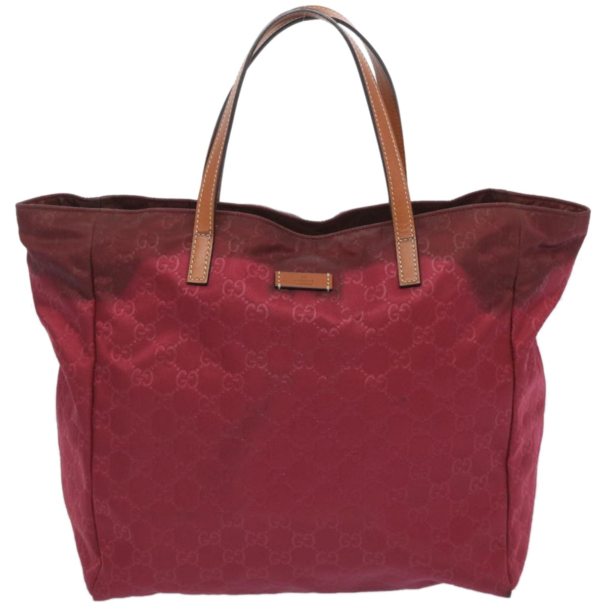 GUCCI GG Canvas Tote Bag Nylon Red Auth 65389