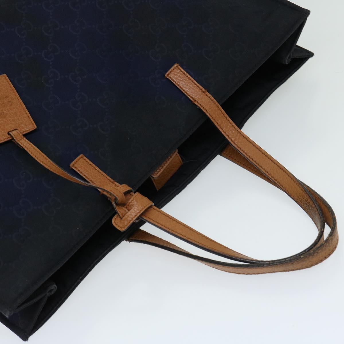 GUCCI GG Canvas Tote Bag Nylon outlet Navy Auth 65390