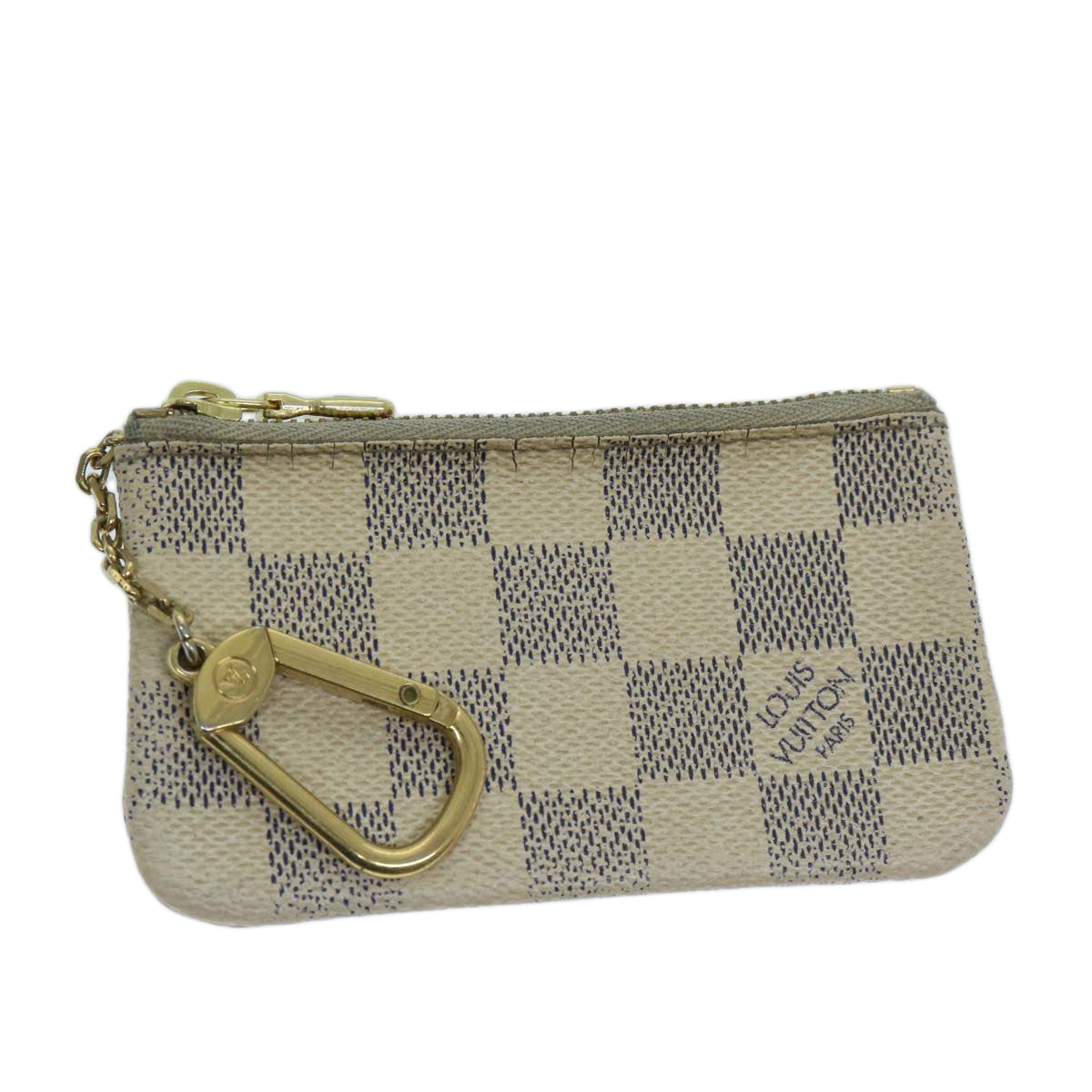 LOUIS VUITTON Damier Azur Pochette Cles Coin Purse N62659 LV Auth 65394