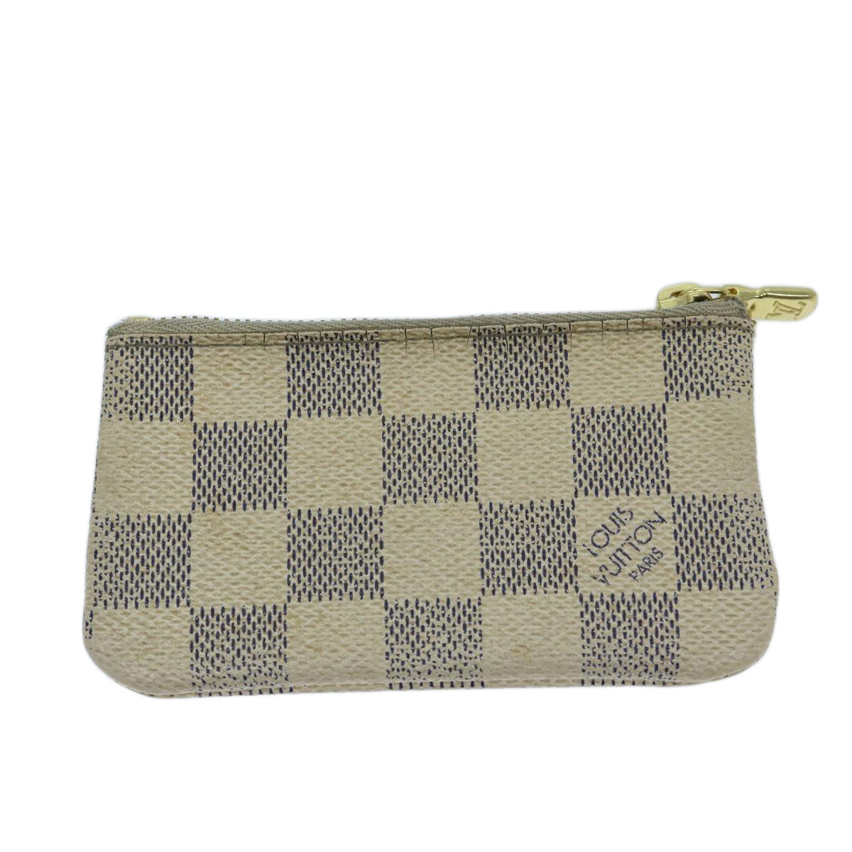 LOUIS VUITTON Damier Azur Pochette Cles Coin Purse N62659 LV Auth 65394