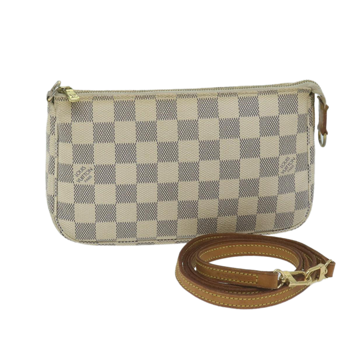 LOUIS VUITTON Damier Azur Pochette Accessoires Pouch N51986 LV Auth 65401