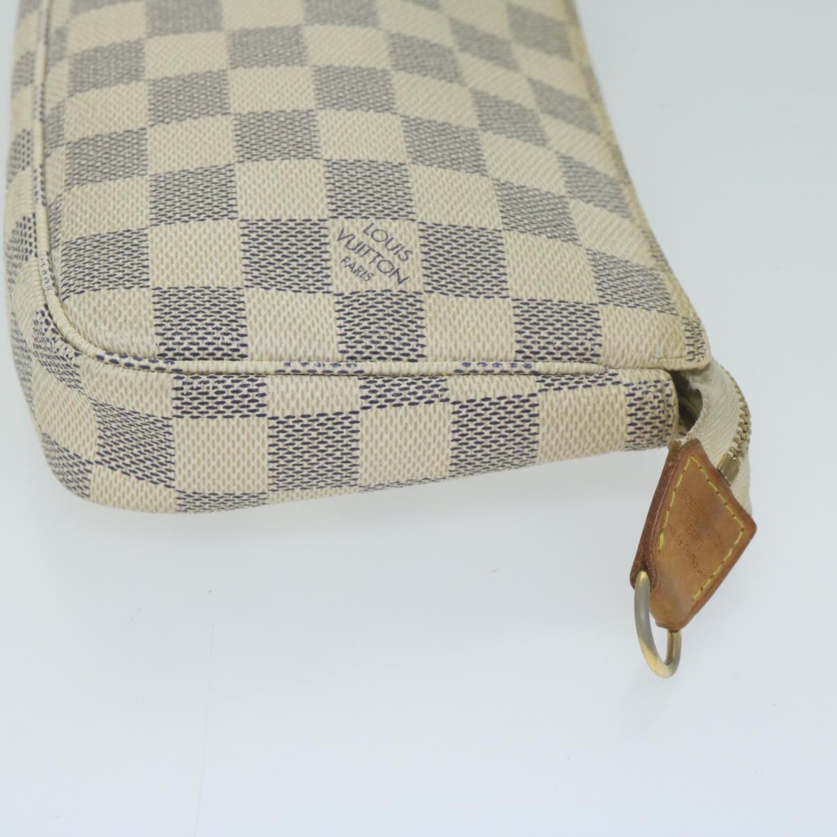 LOUIS VUITTON Damier Azur Pochette Accessoires Pouch N51986 LV Auth 65401