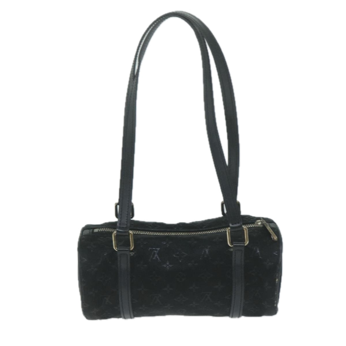 LOUIS VUITTON Monogram Satin Little Papillon Hand Bag Black M92352 Auth 65467