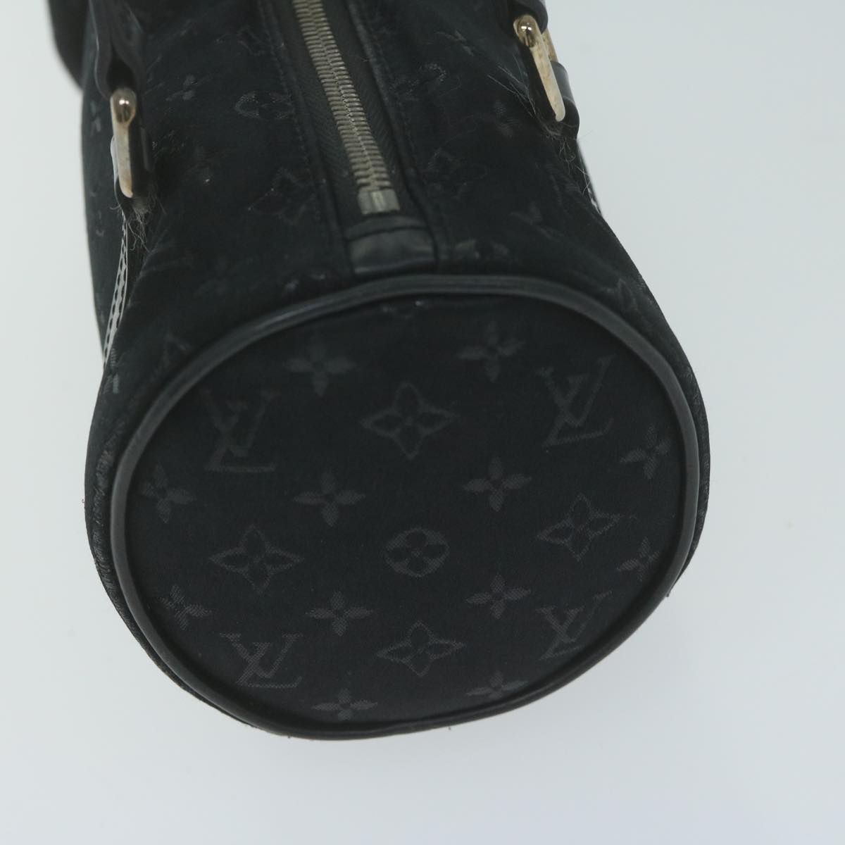 LOUIS VUITTON Monogram Satin Little Papillon Hand Bag Black M92352 Auth 65467