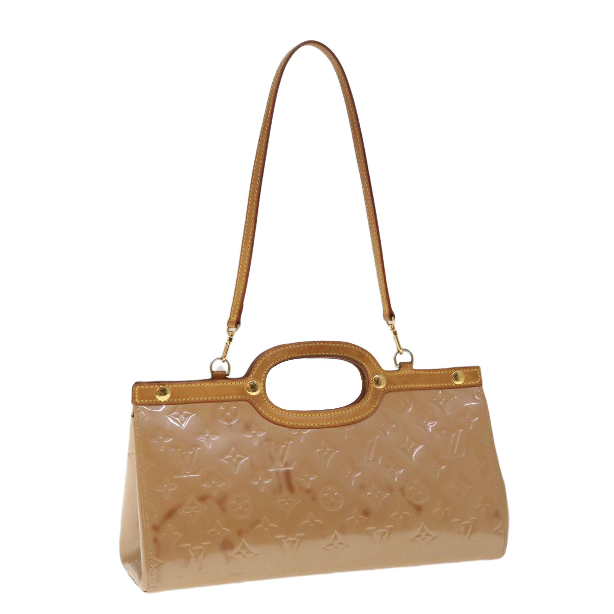 LOUIS VUITTON Monogram Vernis Roxbury Drive Hand Bag Noisette M91372 Auth 65479