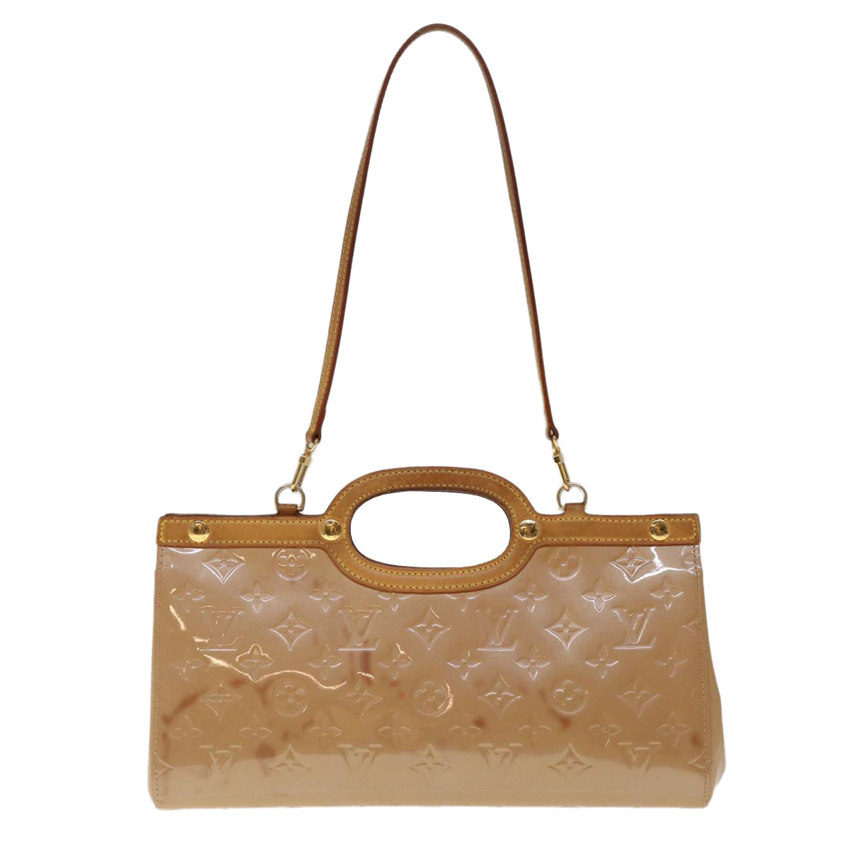 LOUIS VUITTON Monogram Vernis Roxbury Drive Hand Bag Noisette M91372 Auth 65479