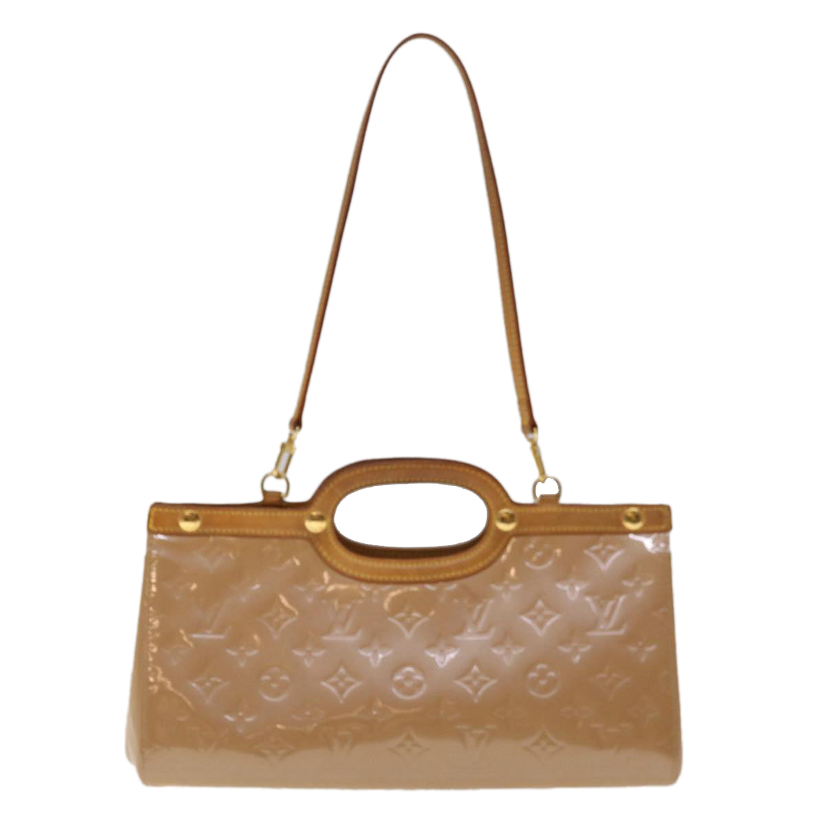 LOUIS VUITTON Monogram Vernis Roxbury Drive Hand Bag Noisette M91372 Auth 65479