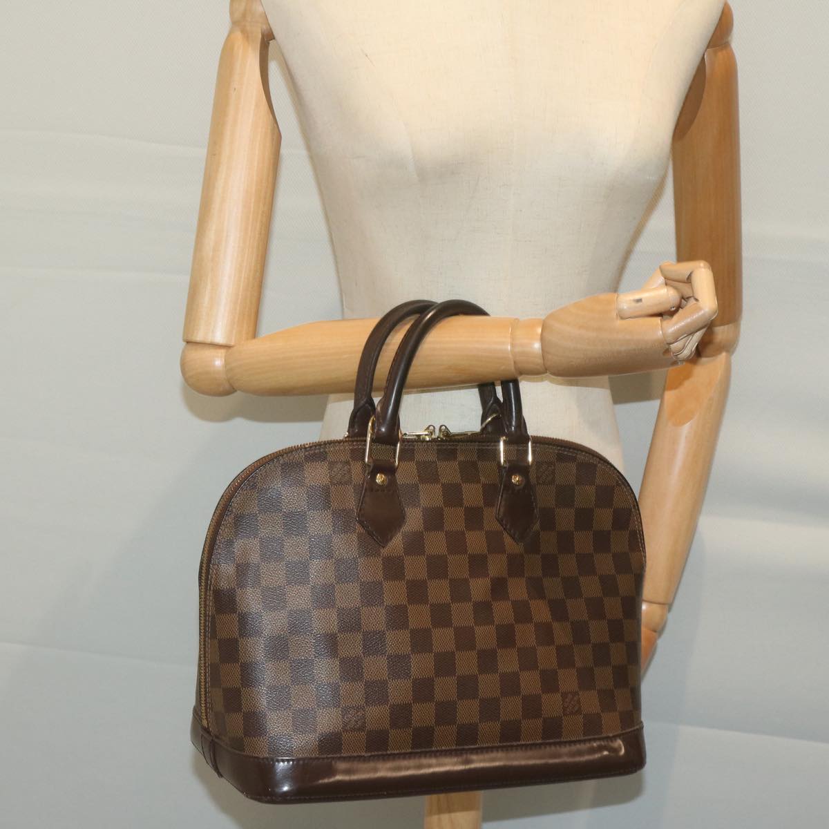 LOUIS VUITTON Damier Ebene Alma Hand Bag N51131 LV Auth 65482