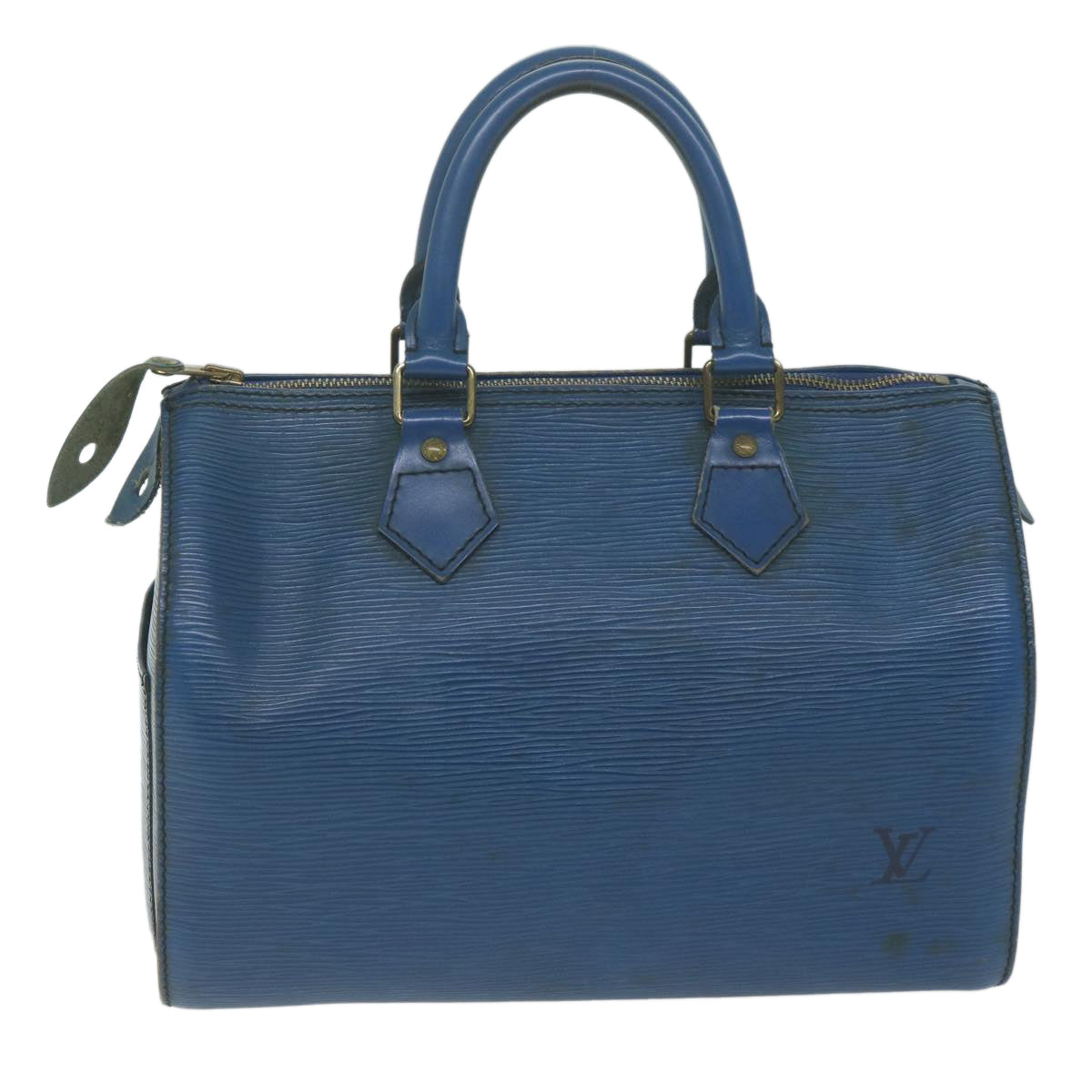 LOUIS VUITTON Epi Speedy 25 Hand Bag Toledo Blue M43015 LV Auth 65487