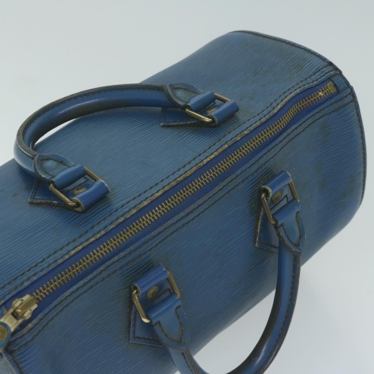 LOUIS VUITTON Epi Speedy 25 Hand Bag Toledo Blue M43015 LV Auth 65487