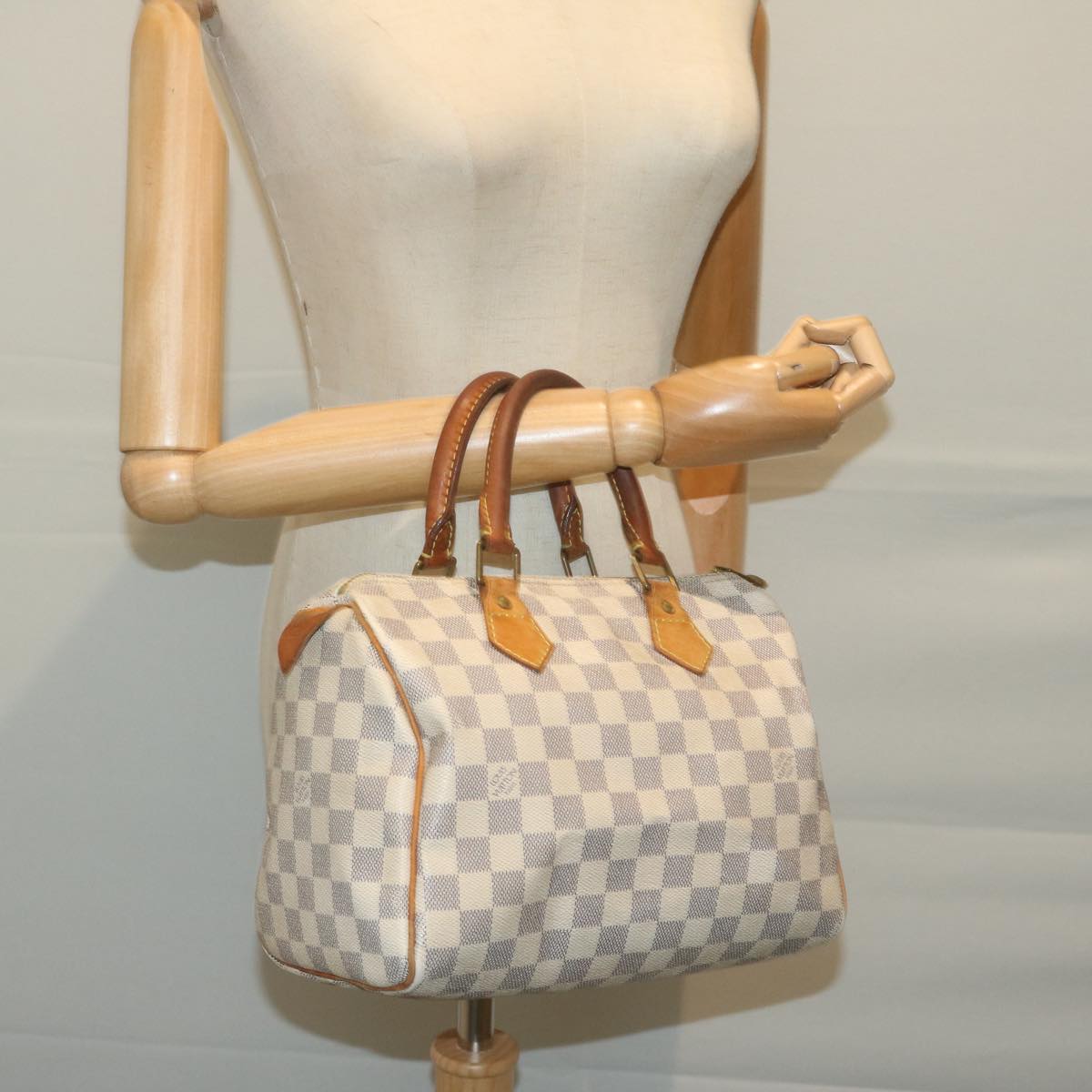 LOUIS VUITTON Damier Azur Speedy 25 Hand Bag N41534 LV Auth 65495