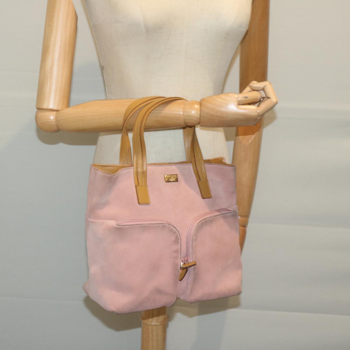 GUCCI Hand Bag Suede Pink 002 1080 Auth 65501